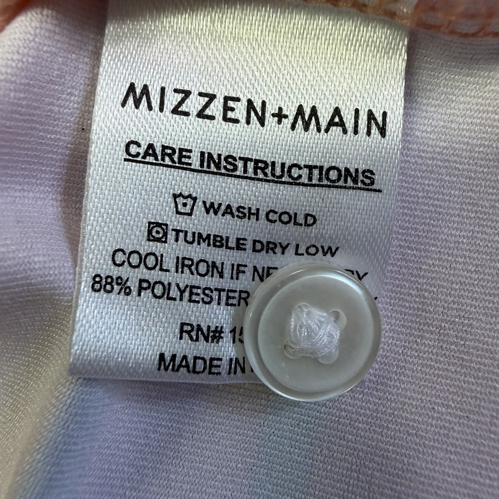 Mizzen + Main Polo Shirt Mens XL Trim Coral Blue Stripe Performance Stretch - Picture 7 of 9